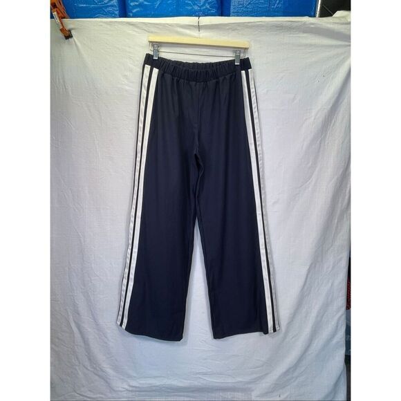 4th & Reckless Side Stripe Wide Leg Tailored Tammy Trouser Pants Navy Blue XL - Picture 2 of 10